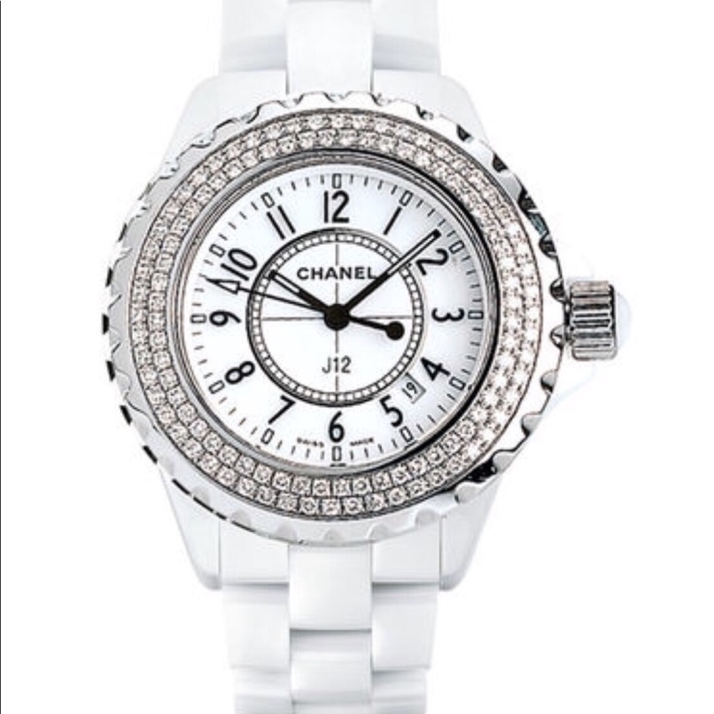 Chanel J12 Diamond White ceramic watch H0967